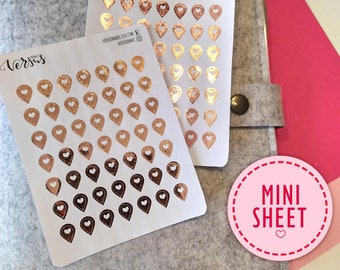 Location Icon Planner Stickers, Gps Pointer Mark Stickers, Rose Gold Foil Stickers, Map Icons, Place Symbols