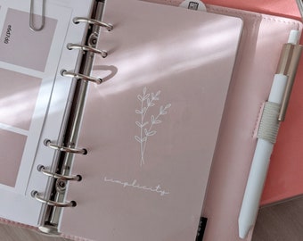 Minimal and Sophisticated Planner Dashboard for A5, Personal, A6 and Pocket Ring and Disc Binder, Laminated