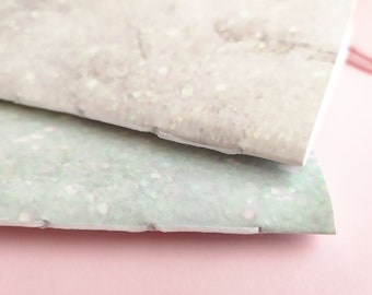 Notebook Duo with Marbled Texture Covers, Journal Refills, 60 pages, Plain, Dotted, Lined or Grid Paper