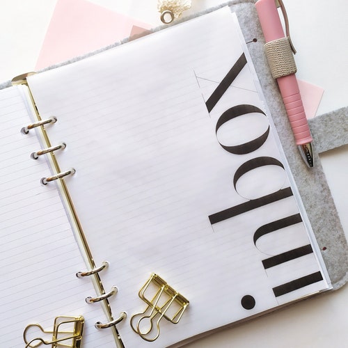 Inbox Vellum Dashboard Minimal Planner Insert Overlay for Etsy