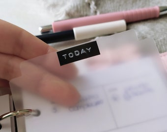 Today Planner Bookmark, Frosted PVC Page Marker, Clear Embossed Bookmark, Minimal Stationery for Ring & Discbound Planners