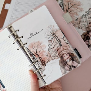 Dashboard Decorativa Invernale per Planner e Agende in Formato A5, Personal, A6, Pocket, Inserto Stampato su Carta 120gsm e Plastificato
