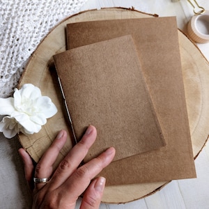 Refill till anteckningsblock med ljusgult papper och brunt kartongomslag, handsydd anteckningsbok, 60 sidor, prickad, linjerad, rutmönster eller slät, alla storlekar bild 5
