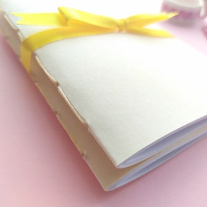 Hand-stitched Notebooks, 2-pack Journal Refills, 60 pages, Plain, Dotted, Lined or Grid Paper, Light Yellow Cover