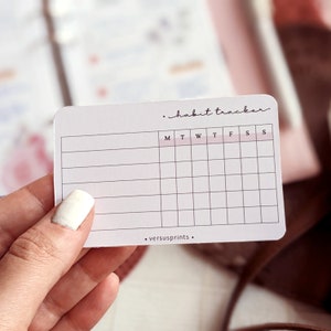 Cartão de registro de hábitos, marcador de página de planejador semanal, cartão funcional minimalista para qualquer planejador e agenda