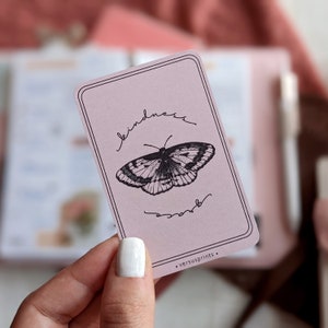 Dagboekkaart, motiverende paginamarkering, minimalistische decokaart 'Kindness & Grace', visueel bordplanner