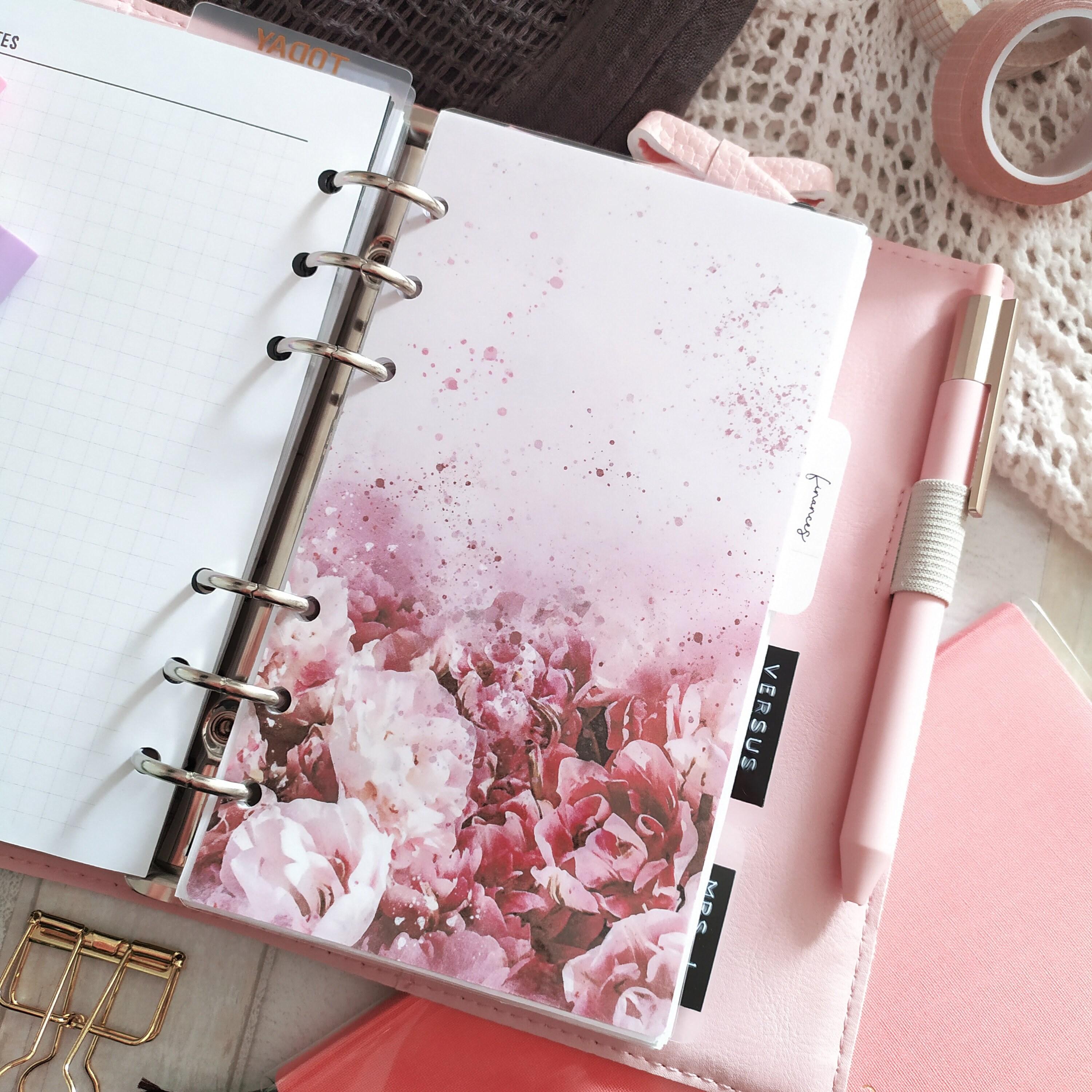 Floral Planner Dashboard, Watercolor Insert for A5, Personal, A6 ...