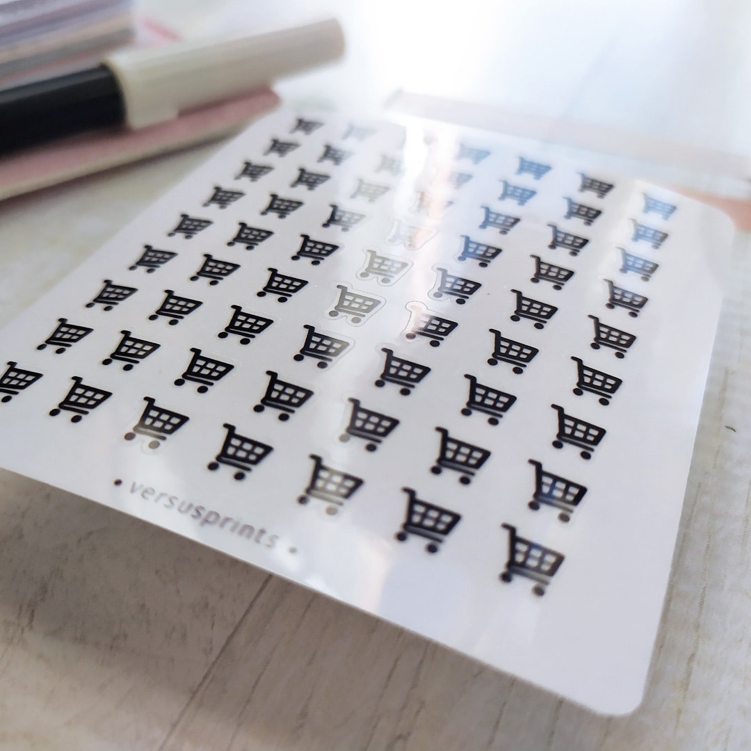 Transparent Store Sticker Transparent Shopping Icon Stickers, 60+ Functional Clear Planner ...