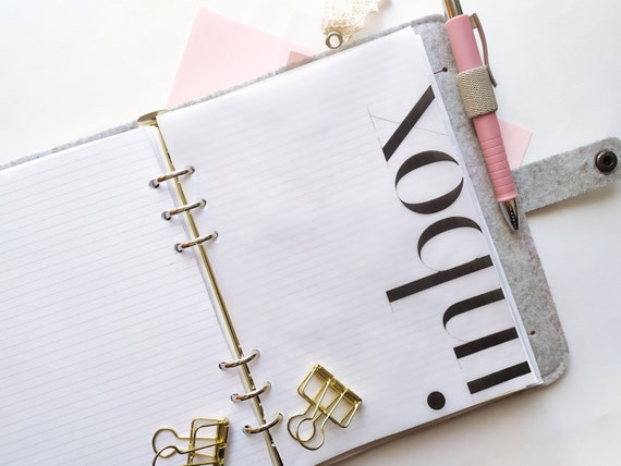Inbox Vellum Dashboard, Minimal Planner Insert Overlay for Ring and Discbound Planners, All sizes Available