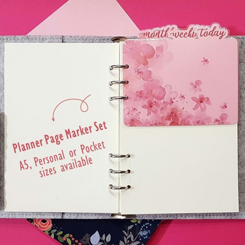Planner Page Marker Set A5 Personal or Pocket Floral Etsy