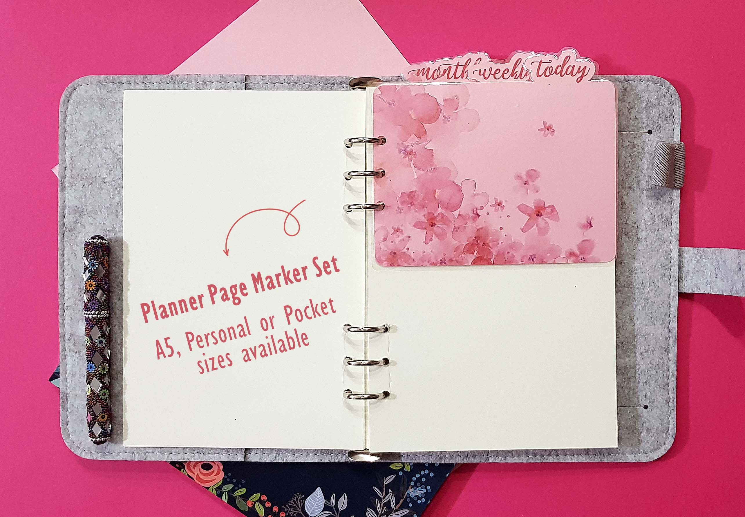 Planner Page Marker Set A5 Personal or Pocket Floral Etsy