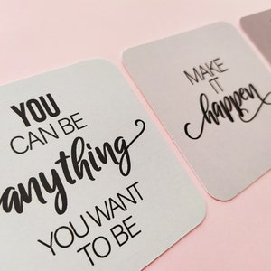Card per Planner a Agende, Set di Tre Segnalibri Quadrati Motivazioni, Colori Pastello, Decorazione Planner