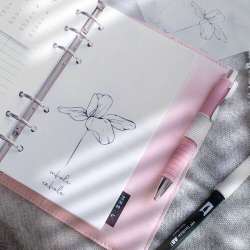 Minimal Vellum Dashboard Floral Insert for A5 A6 Personal & Etsy