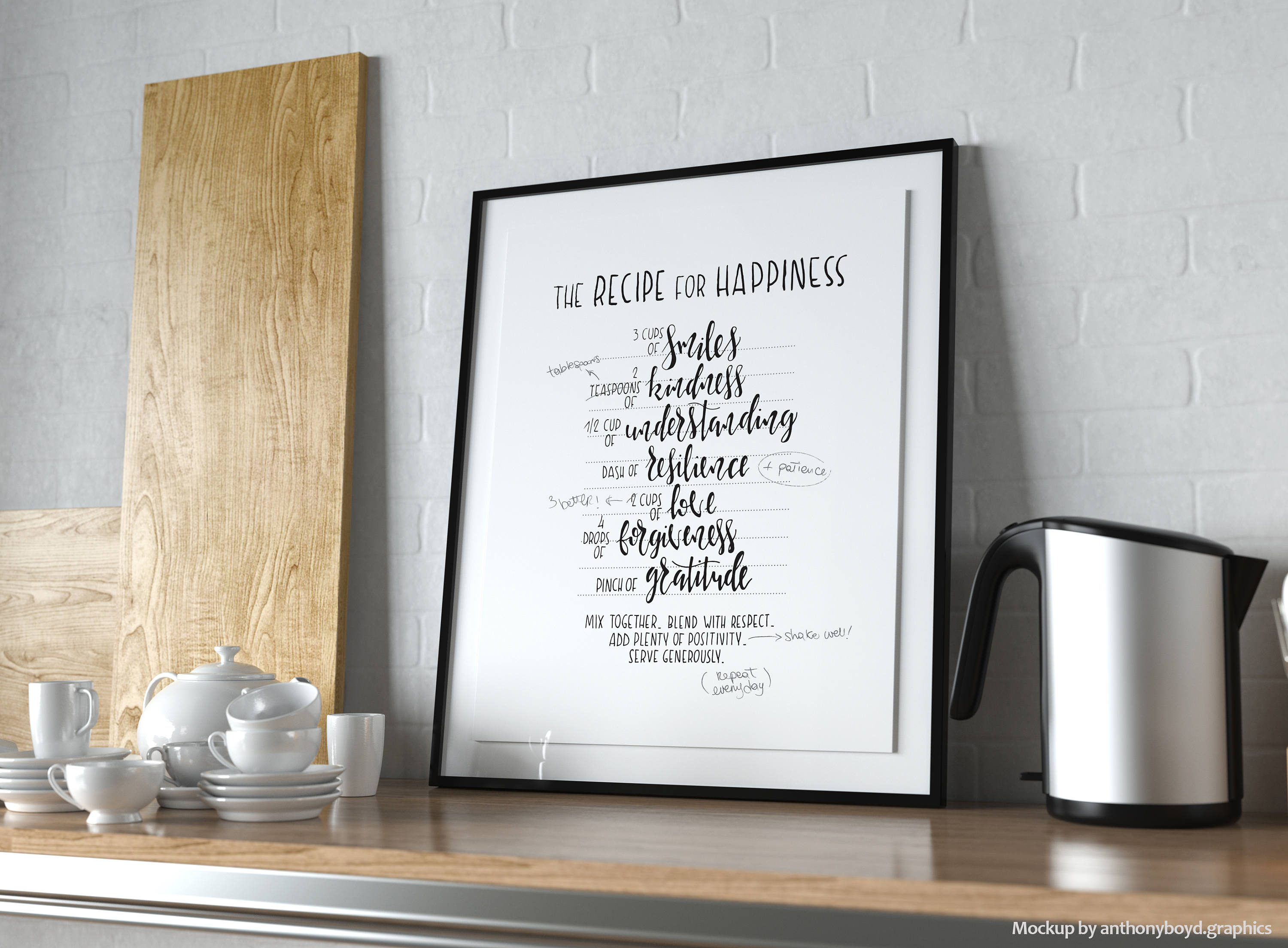 Hand lettered wall print kitchen printable wall art | Etsy