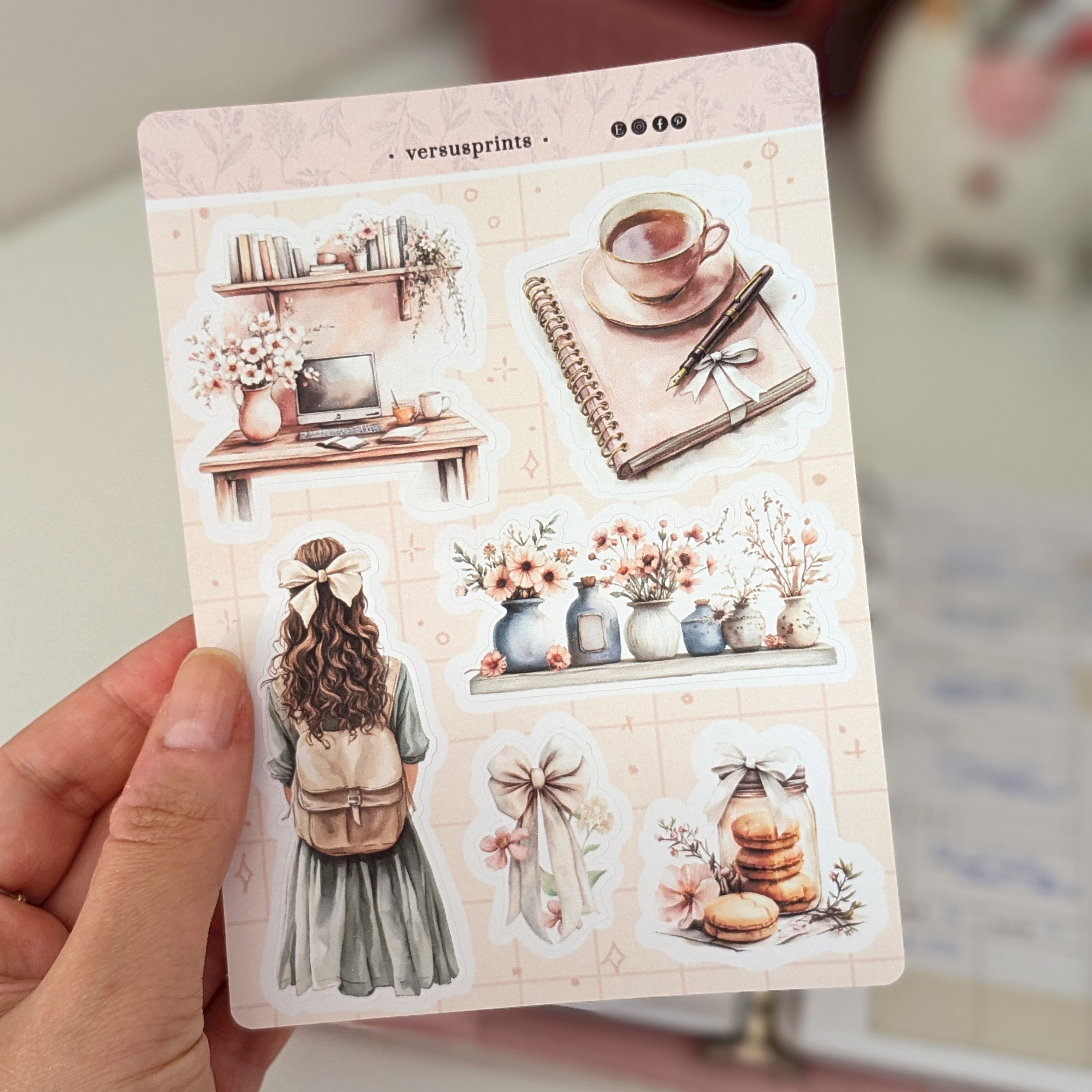 Cozy Studio Planner Sticker Sheet, Light Pink Deco Aesthetic, Journals ...