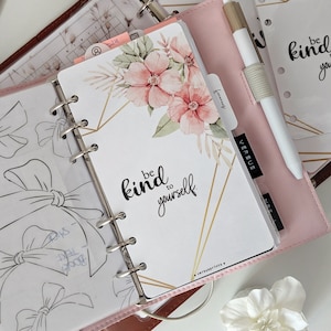 Inserto Floreale Plastificato per Agenda ad Anelli A5, Personal e Pers.Wide e Planner a 7, 8 o 9 Dischi