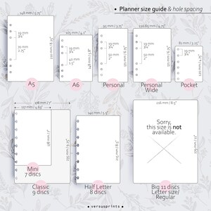 Planner Dashboard, Black and White Florals for A5, Personal, A6, Pocket & Discs Planners, Laminated Premium Paper, Minimal Style Insert image 5