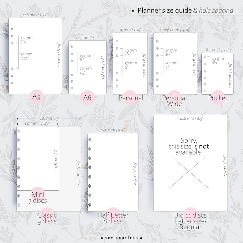 Planner Dashboard, Black and White Florals for A5, Personal, A6, Pocket & Discs Planners, Laminated Premium Paper, Minimal Style Insert image 5