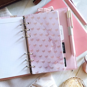Dashboard per Planner con Fiocchi Minimal, Divisorio Decorativo per Agende ad Anelli Formato A5, Personal, Pocket, Stile Minimal