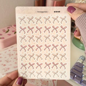 Adesivi Mini Fiocchi Rosa, Sticker per Planner, Agende, Adesivi Decorativi Scrapbooking, Disegnati a mano
