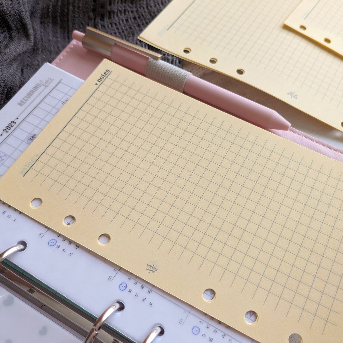 PRINTED Notes Insert on Light Yellow / Cream Colored Paper, Lined or ...