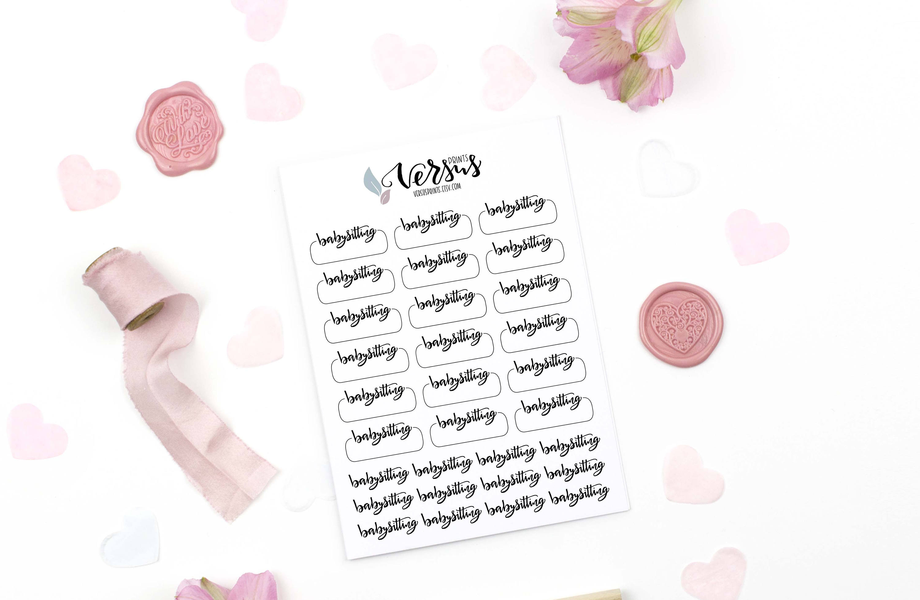 Babysitting Planner Stickers, Hand Lettered Stickers, Planner ...