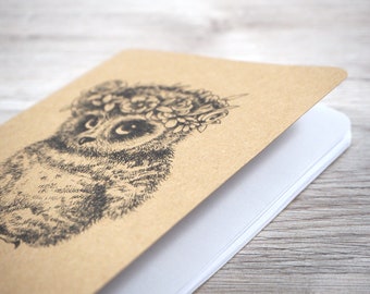 Owl notebook - Flower owl