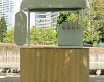Custom Boba Tea Milk Self-Service Catering Hand Push Cart