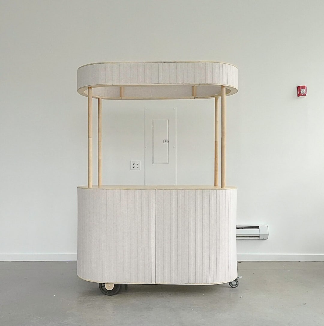 Mobile Coffee Cart, Pop up Bar Cart, Modern Food Vendor Collapsible Beverage Lemonade Cart