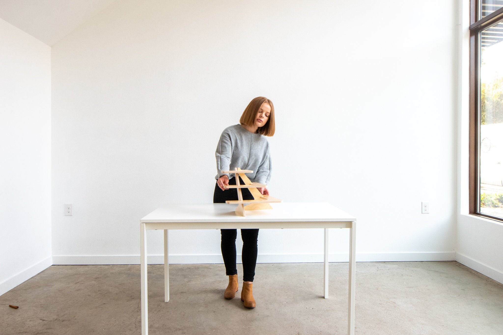 Le 90 Degree/Coin 3 Étagères en Bois à Niveaux Présentoir Plusieurs Stand de Plantes Vente Au Détail