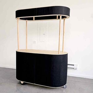Collapsible Guest Services Stand Cabinet Custom Mobile Cart Pop Up Kiosk Cart Modern Brand Activation Promotional Event Marketing