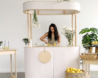 Mobile Cart, Pop Up Bar Cart, Modern food + beverage Cart, Mall Kiosk, Vendor Collapsible Beverage Snack Popcorn Champagne bar Vendor Cart