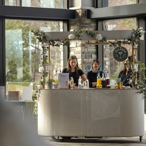 Carrello; POP UP CART, Modern food + beverage Cart, Mobile Bar, Display Cart, Mall Kiosk, Vendor Collapsible Food Truck Beverage Bar