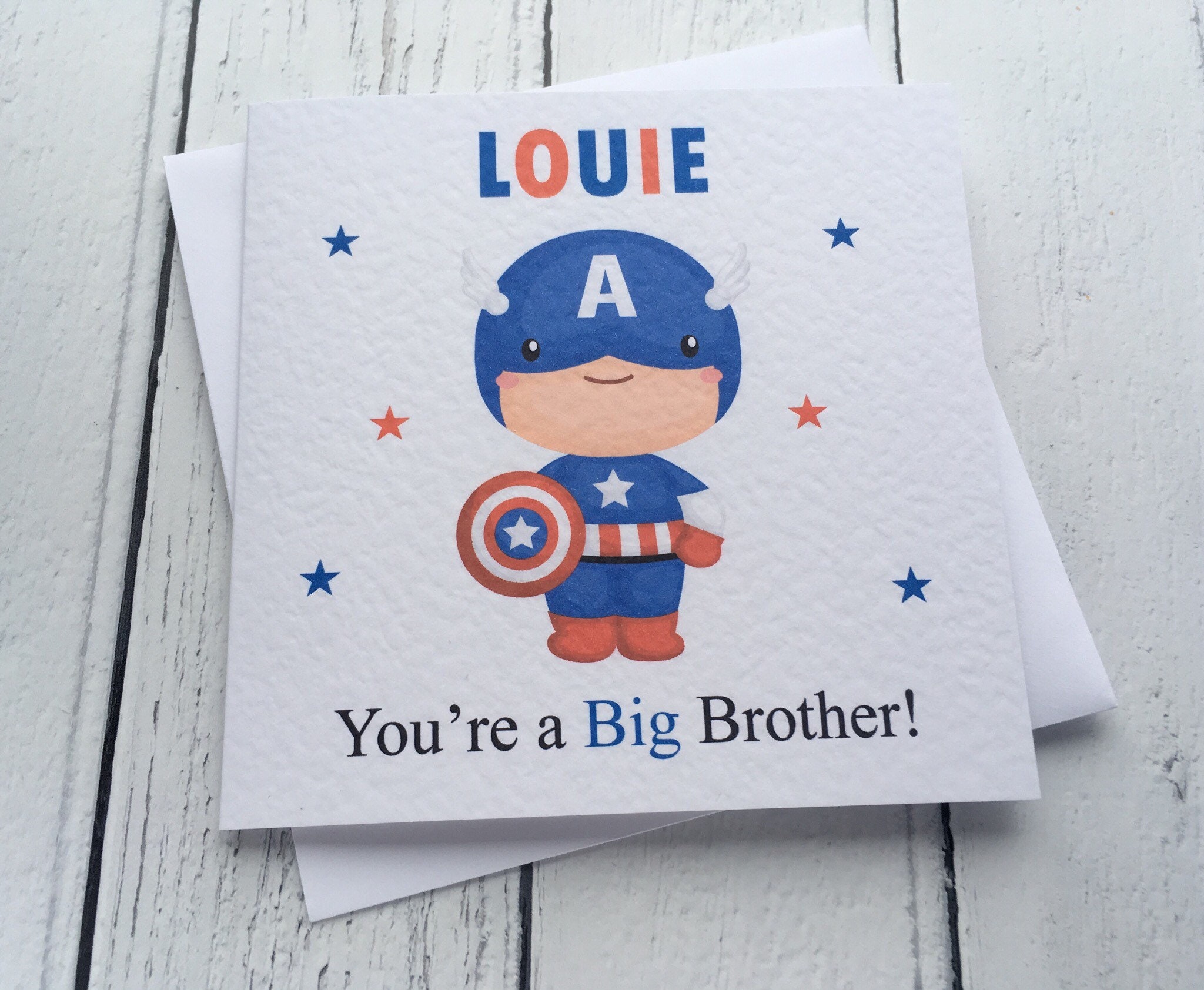 Personalised Cute Captain America Style Super Hero Etsy