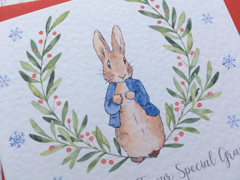 Personalised Unisex Peter Rabbit Christmas Greeting Card Etsy UK