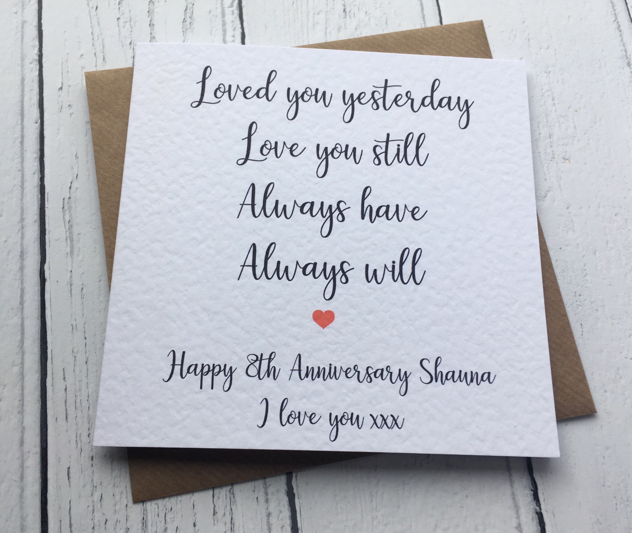 Personalised Couples Anniversary card, Husband, Wife, Boyfriend,  Girlfriend, Partner, wedding anniversary, romantic