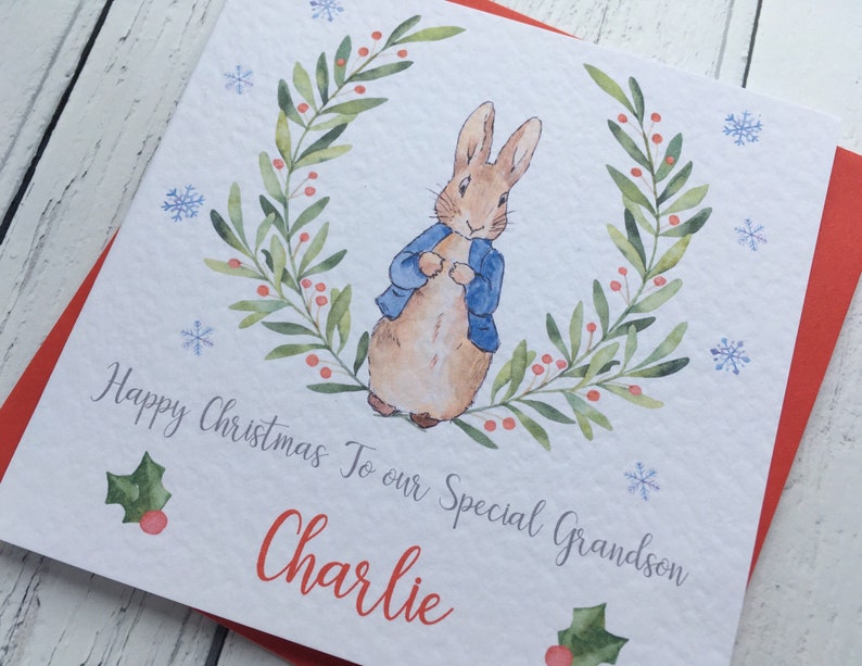 Personalised Unisex Peter Rabbit Christmas Greeting Card Etsy UK