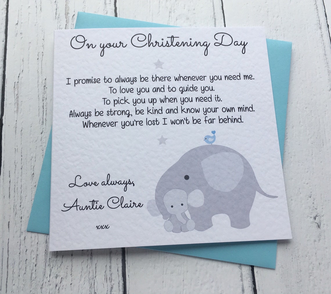 Personalised Godson Christening Day Card Baptism Naming Etsy