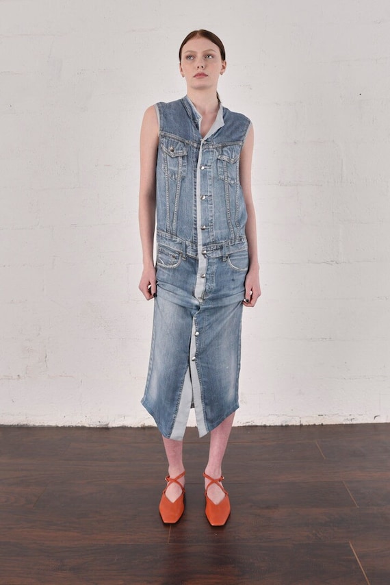 Jean Paul Gaultier Denim Wanabe Silk Dress - Etsy Jean Paul Gaultier Denim Wanabe Silk Dress - Etsy