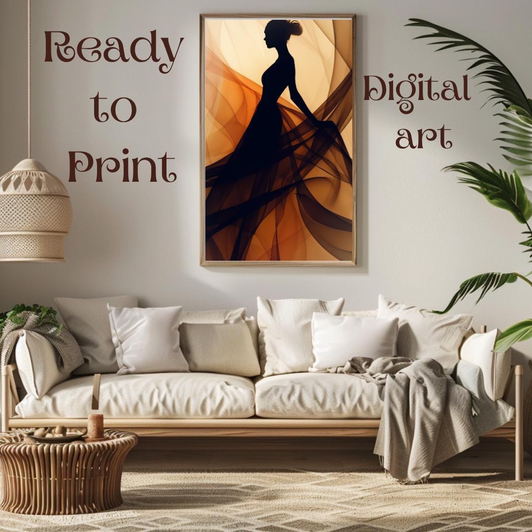 Abstract Woman in Red Dress Print | Elegant Fashion Art | 5 Sizes ...