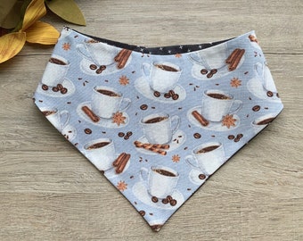 Bandana pour chien Fall Coffee Cinnamon, écharpe à pression, nœud assorti