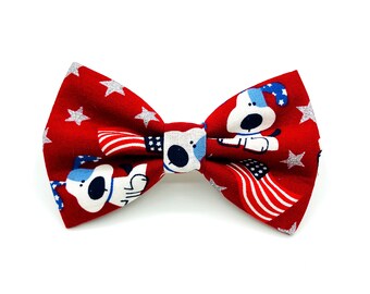 White Blue Dog TieDog AccessoriesFREE SHIPPING July 4th Dog Bow TieBow Tie for DogsPatriotic Dog Bow TieDog NeckwearRed