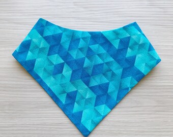 Abstract blue Dog Bandana, dog accessories, tie on bandana, reversible bandana, bandana, spring bandana