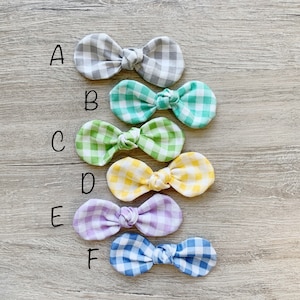 Spring Gingham Dog hair bow, fall dog hair bow, girl dog bow, hair clip for dogs, alligator clip, french barrette clip