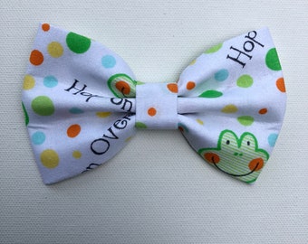 Frog Dog Bow Tie, Summer Pet Collar, Handmade