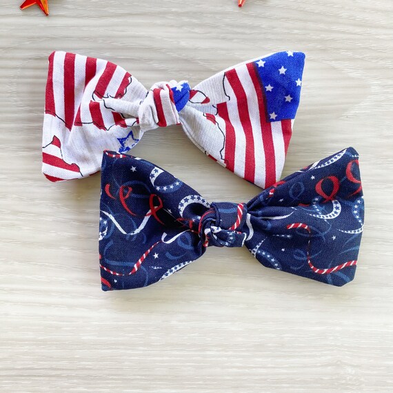 4th of July Dog Hair Bow Girl Dog Bow Hair Clip for Dogs