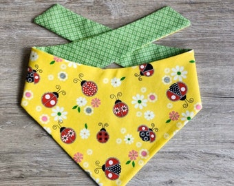Ladybug Pet Bandana, Reversible Dog Scarf