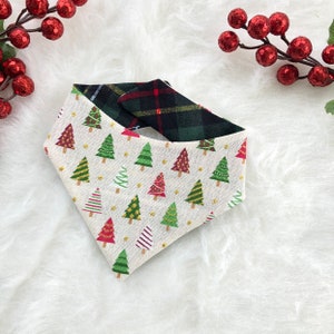 Nouveau! Bandana de chien de Noël, arbre de scintillement, bandana réversible de chien, bandana de chien d’automne, bandana de chien de chiot, au-dessus du collier, cravate sur bandana, holi