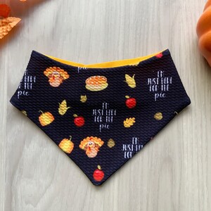 Fall Dog Bandana - Orange Plaid Reversible Triangle Scarf For Large/X-Large Dogs, Halloween Thanksgiving