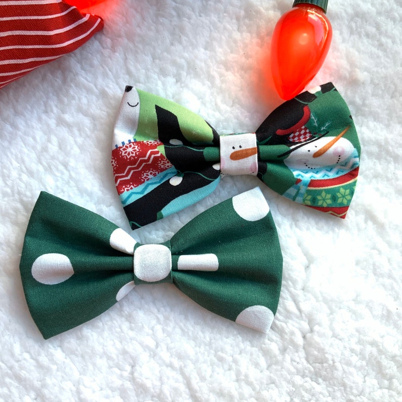 Christmas dog bowtie pet accessories Tiny Snowman bow tie dog accessories Xmas bOwtie dog collar bow ties pet bow tie